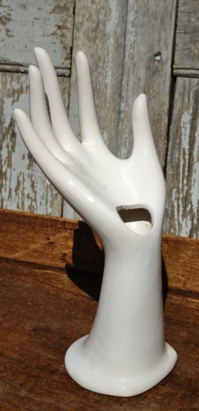 Vintage white hand vase