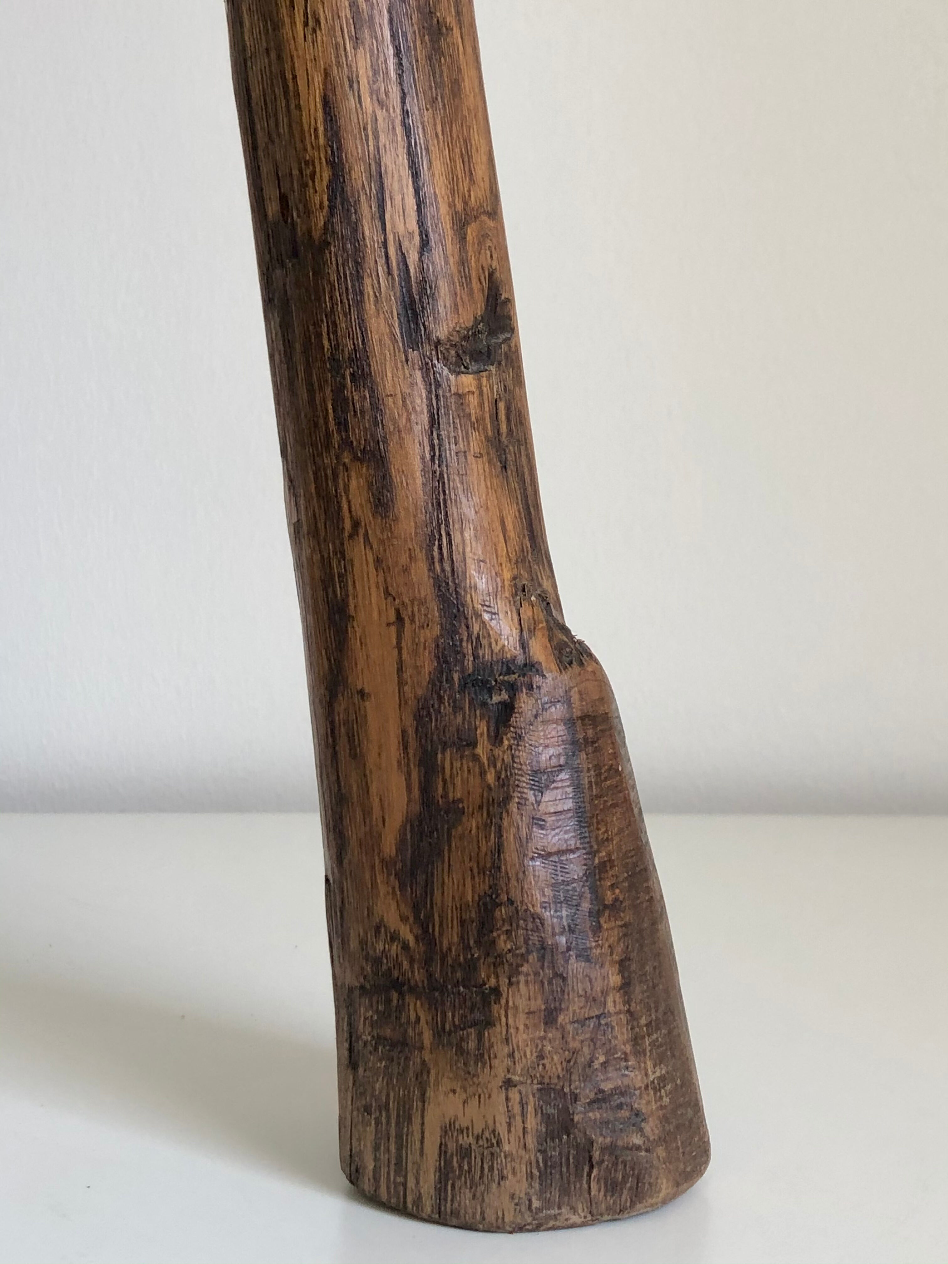 Freeform brutalist tripod stool, 1970