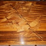 Set of 4 Gallé nesting tables with dragonfly decoration