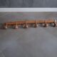 Old wooden wall coat rack - 6 hooks