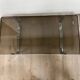 Coffee table design bronze chrome thick smoked glass circa 1970
