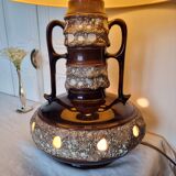 French ceramic lamp from the 70s with the "Fat Lava" technique and