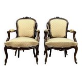 Series of 4 Napoleon III period armchairs in mahogany circa 1850