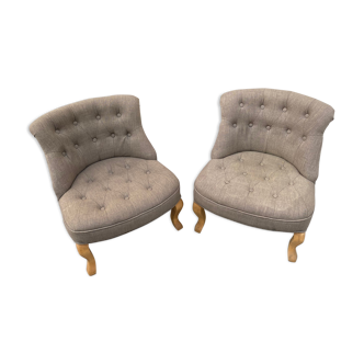 Paire de fauteuils crapaud