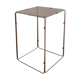 Table d'appoint bout de canapé métal chromé et verre fumé vintage