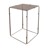 Side table / piece of chrome metal sofa and vintage smoked glass