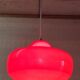 Vintage red glass pendant light from the 70s