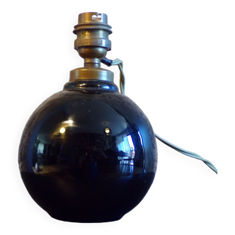Art Deco lamp black opaline ball