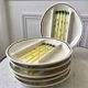 Set of 6 asparagus plates in salins slurry model Auxonne old