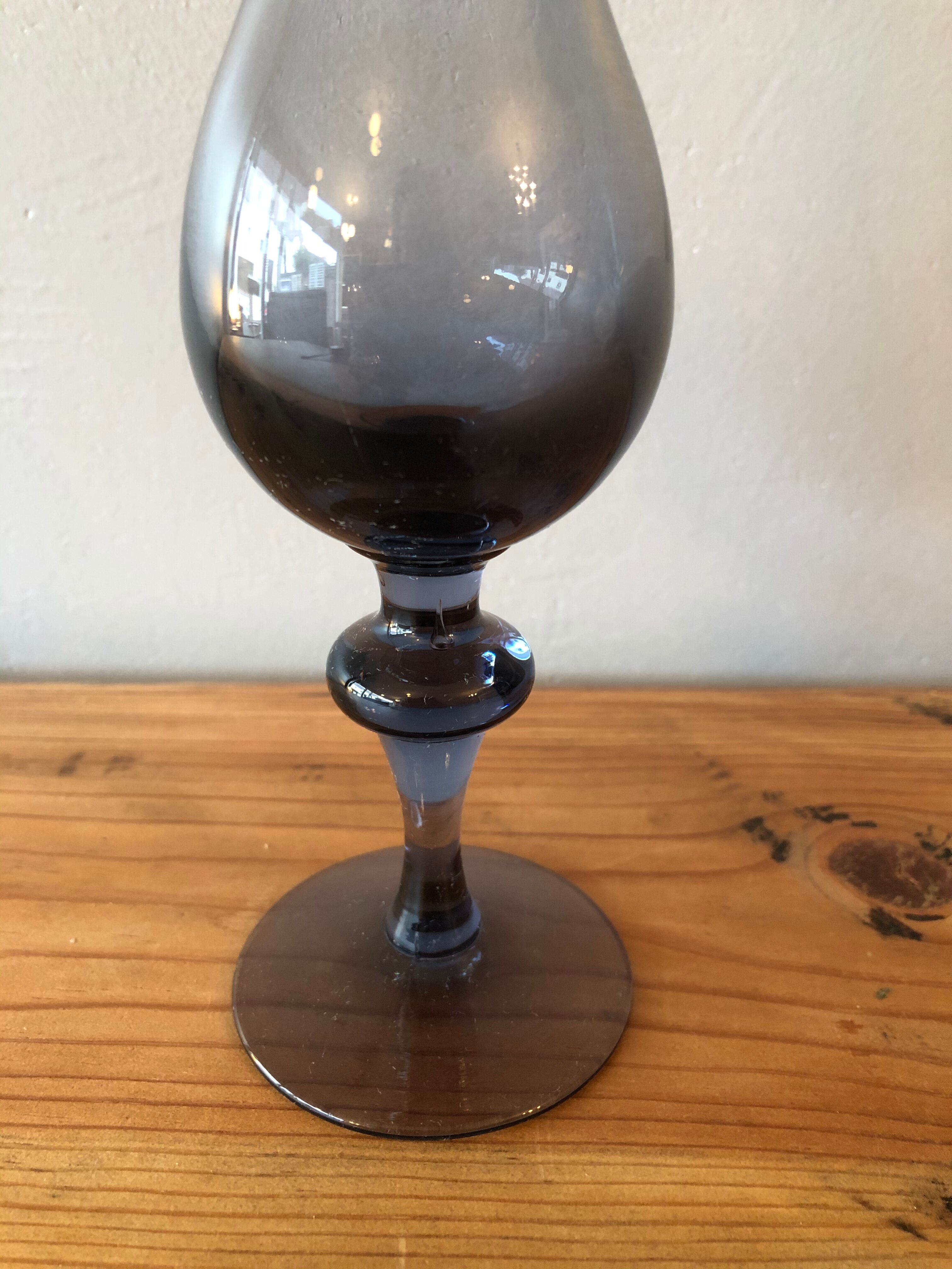 Old smoked glass vase