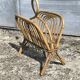 Vintage wicker and rattan magazine rack