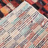 5x6 Multicolor Checkered Pattern Turkish Vintage Rug, 151x172Cm