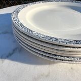 6 assiettes plates anciennes Robert Salins en terre de fer