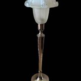 Lampe Art Deco H 53cm verre opalescente