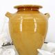 Large vintage yellow glazed terracotta jar vase