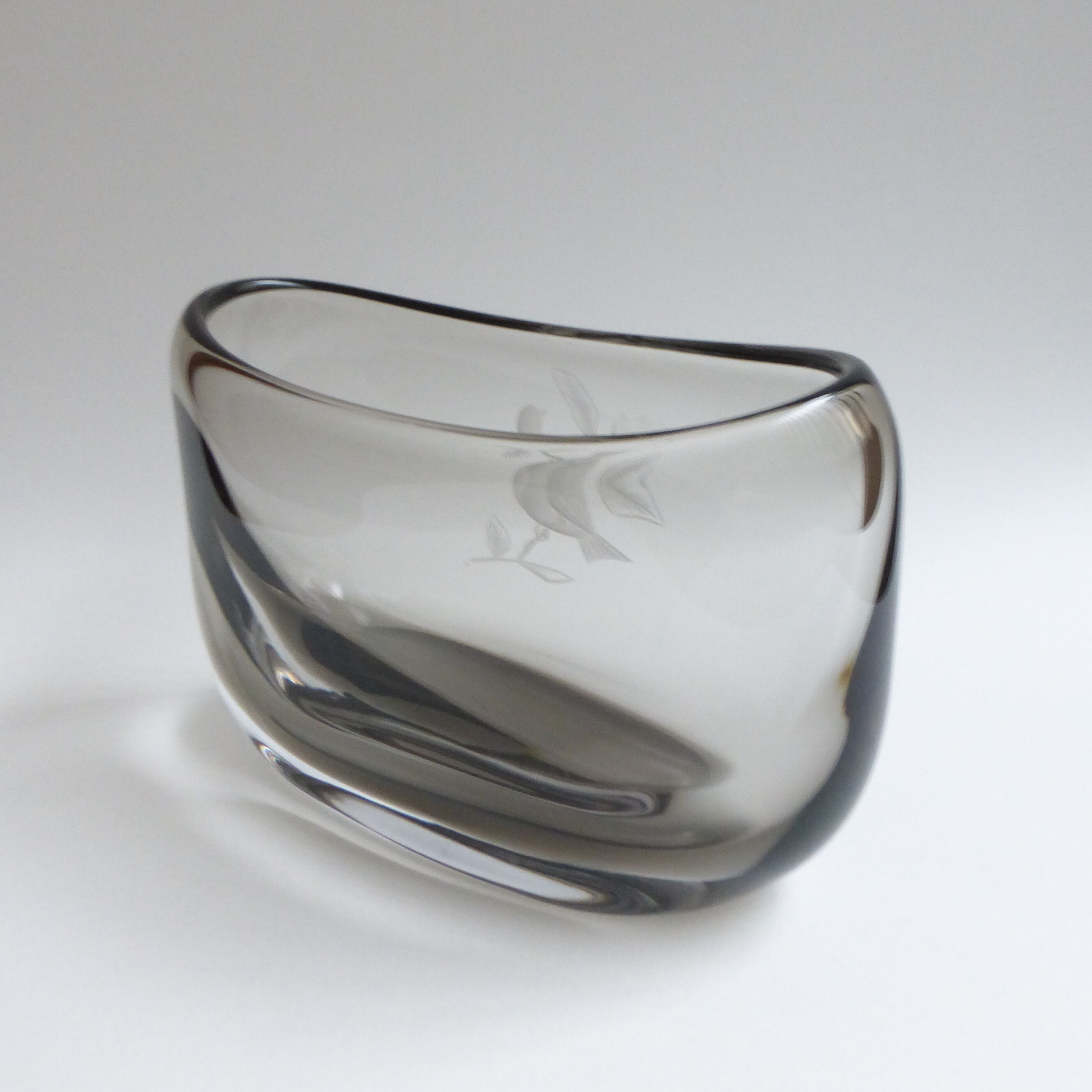 Czech smoked glass vase 1950's-60's