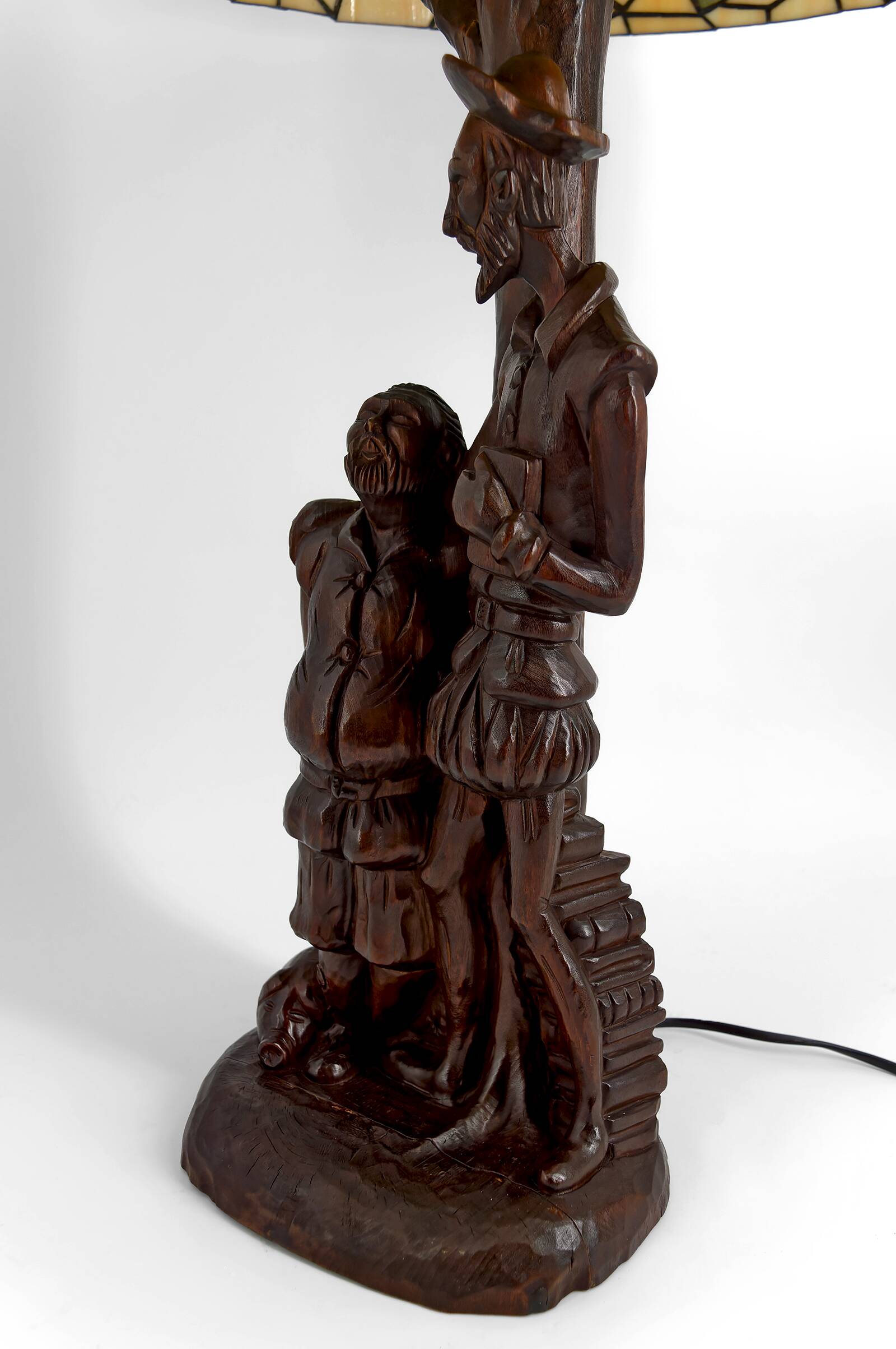 Lampe sculpturale « Don Quichotte, Sancho Panza », Forêt-Noire, vers 1950