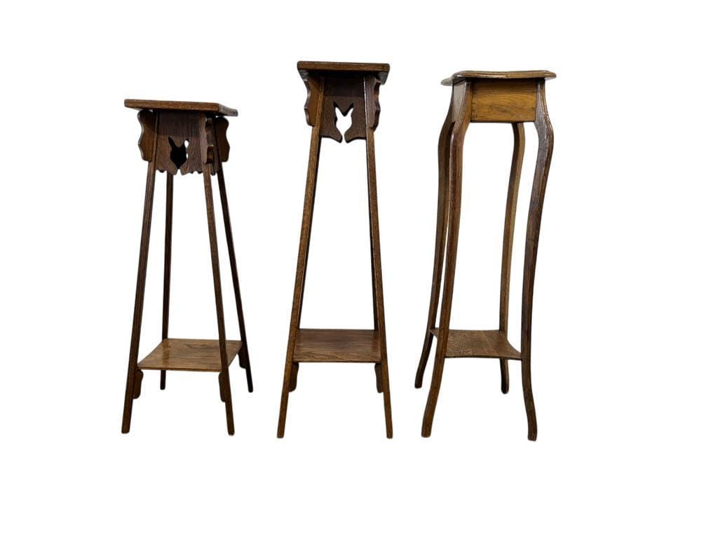 Vintage high side table in wood / plant table / shelf