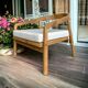 Chaise longue profonde xl en bois de teck avec coussin