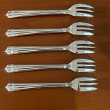 Christofle aria 5 cake forks, dessert very good condition
