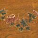Antique Chinese chest with painted flowers in elm – China, circa 1900