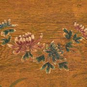 Antique Chinese chest with painted flowers in elm – China, circa 1900