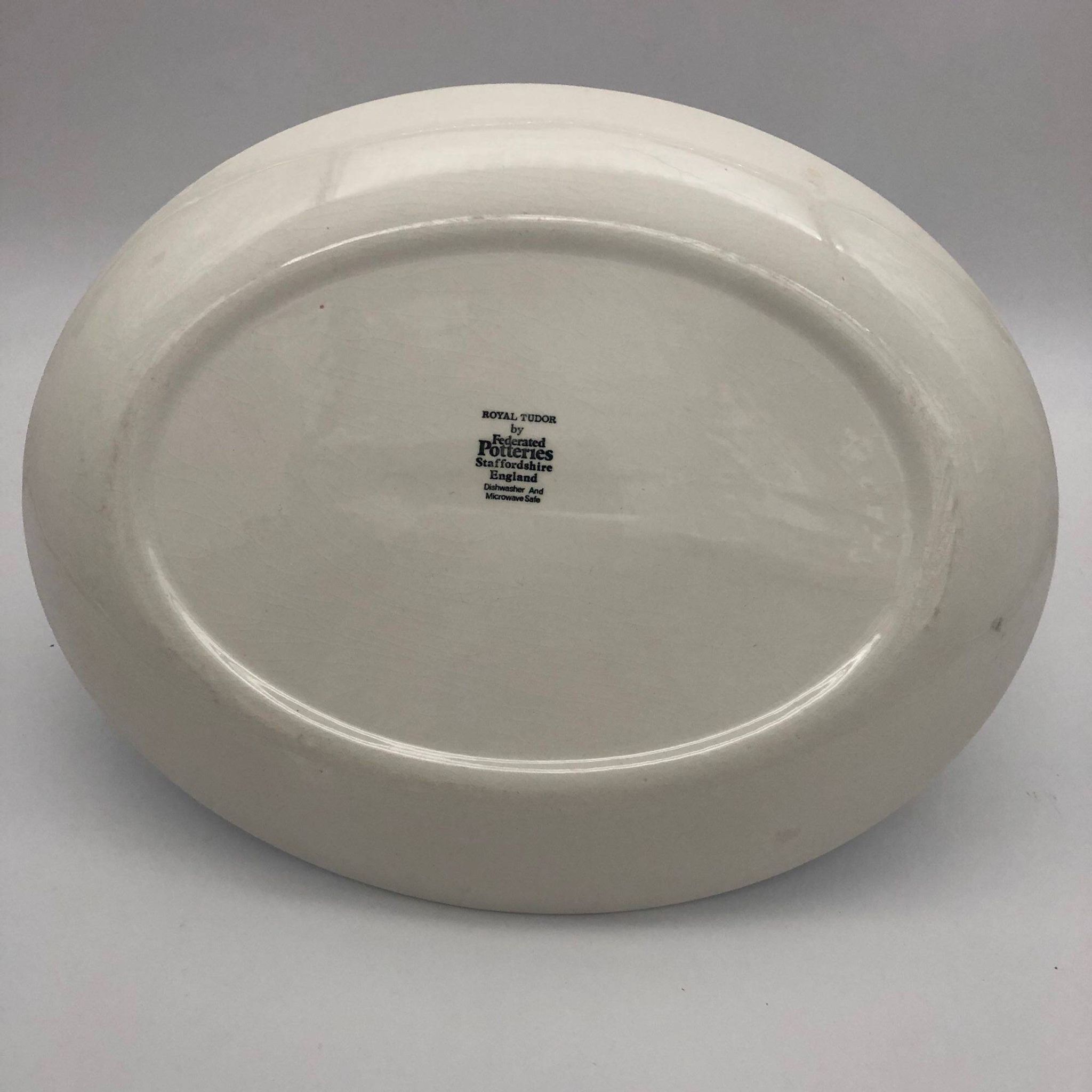 Oval serving platter, Federated Potteries Staffordshire (England).