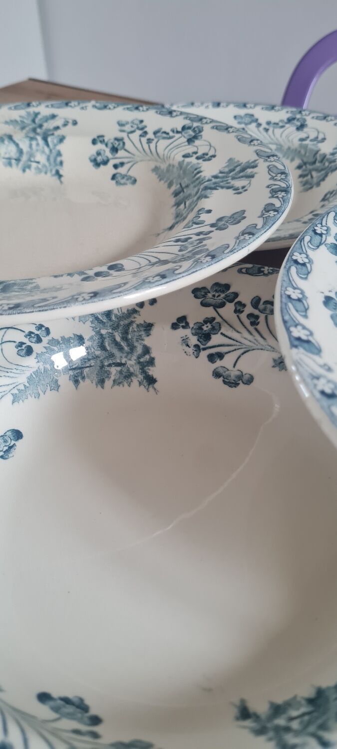 Service of 6 plates in iron earth