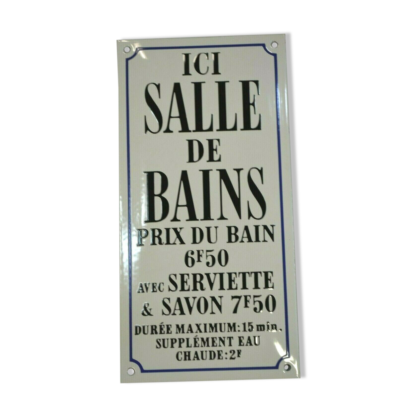 Enamelled plaque "bathroom ...."