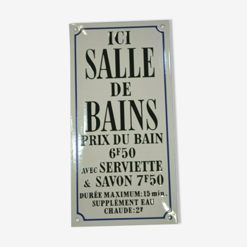 Plaque émaillée "salle de bain ...."