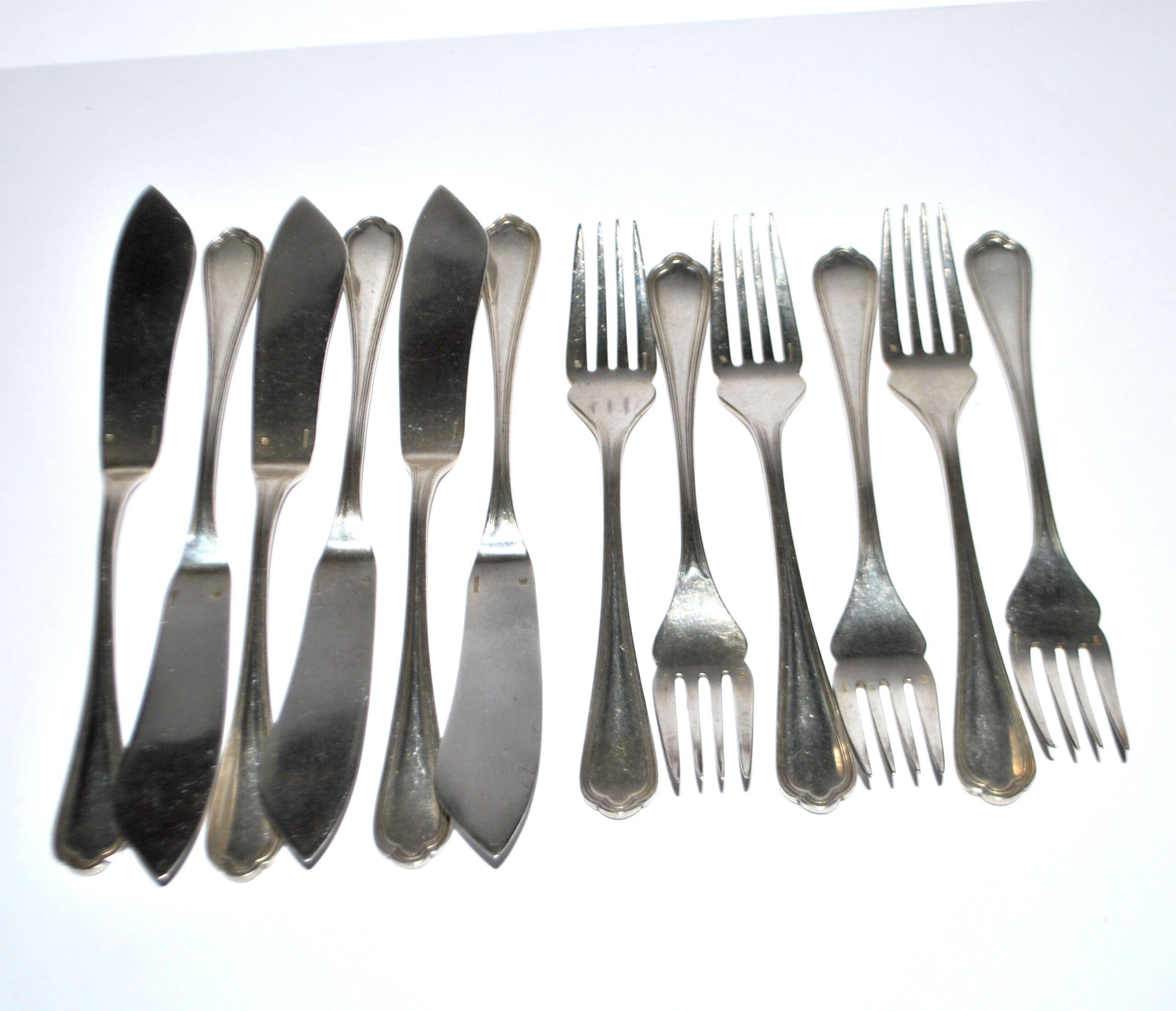 Christofle Spatours 12-piece fish cutlery set: 6 forks + 6 fillet knives