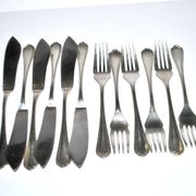 Christofle Spatours 12-piece fish cutlery set: 6 forks + 6 fillet knives