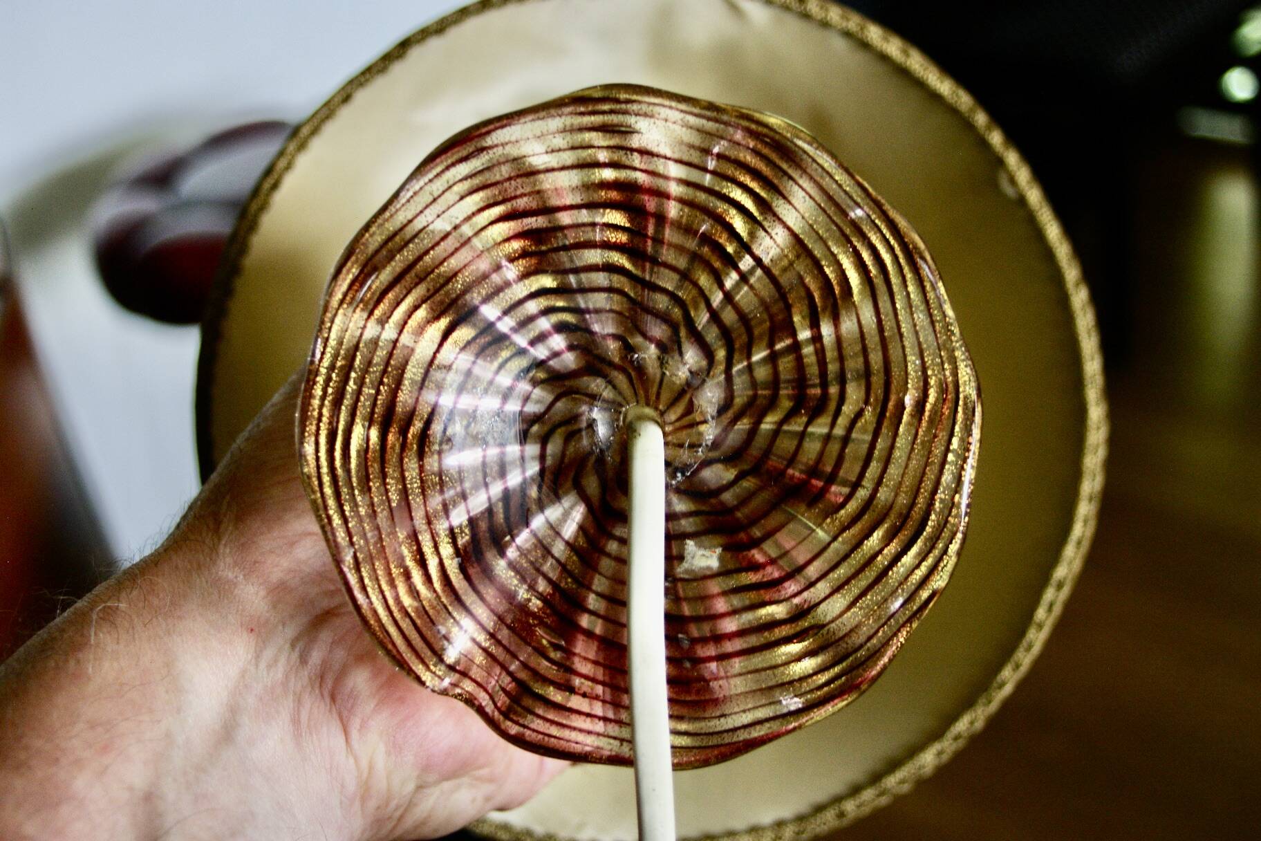 VINTAGE TABLE LAMP BY BAROVIER AND TOSO ITALY 1950