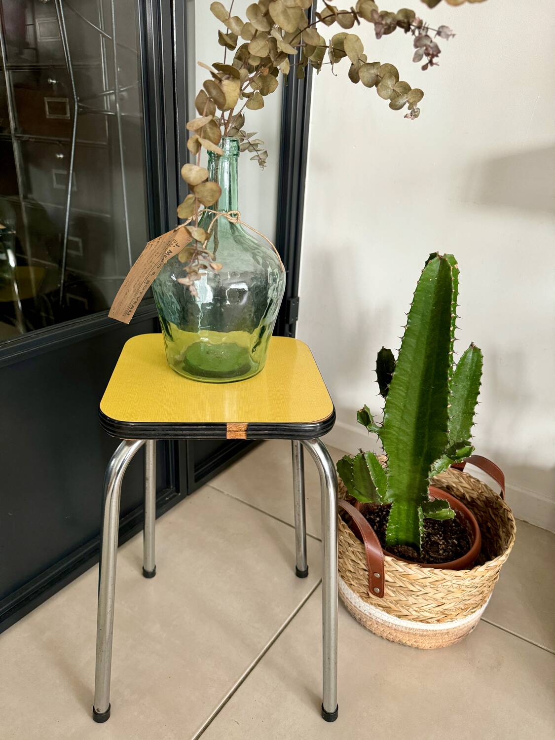 Yellow Formica stool