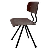 Vintage industrial children's chair, school chair, Dutch design