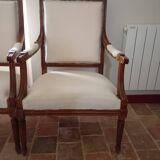 Pair of Louis XVI style armchairs