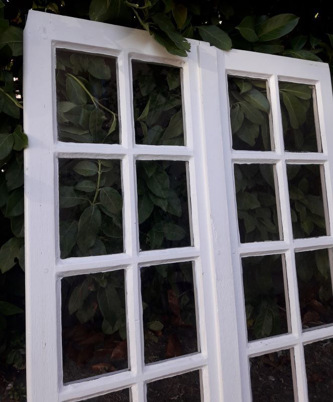 Old oak window H96.9xL81cm small panes