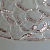 Vintage pendant lamp, glass and chrome, Belgium 1960