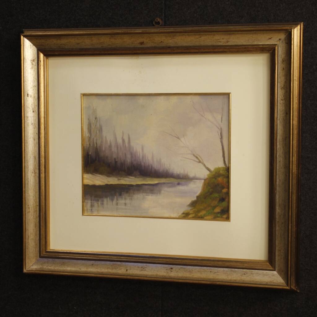 Signed Italian Landscape Painting From 20th Century