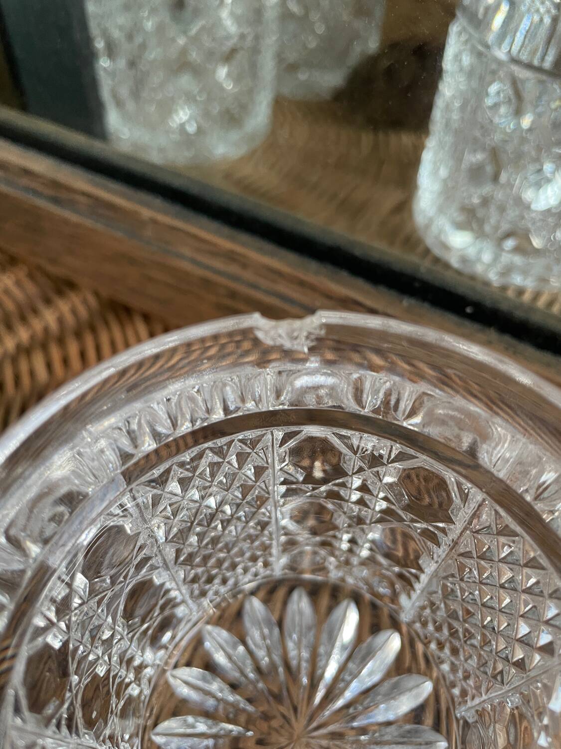 4 crystal whiskey glasses