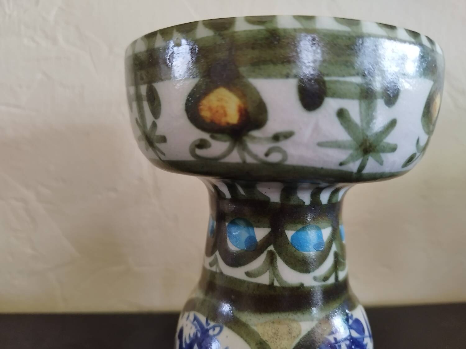 Kéraluc candlestick Quimper signed L'Helguen