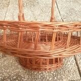 Rattan bar basket , portable , vintage