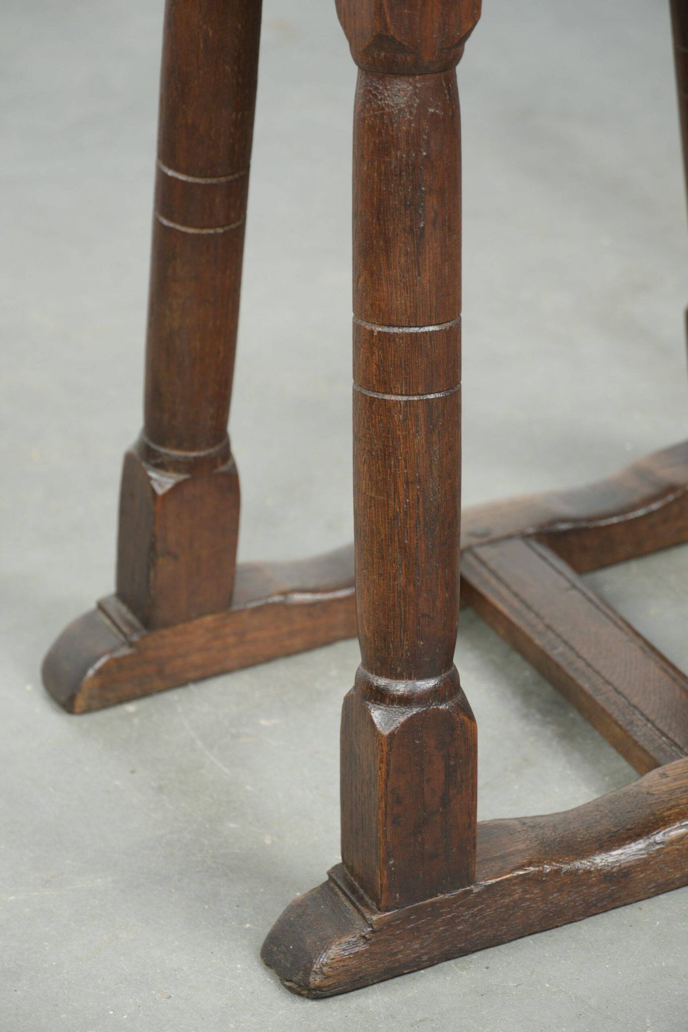 Antique Dutch oak stool from the early 19th century with a nice design
