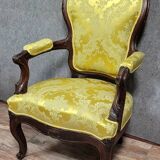 Fauteuil style Louis XV en acajou vers 1850