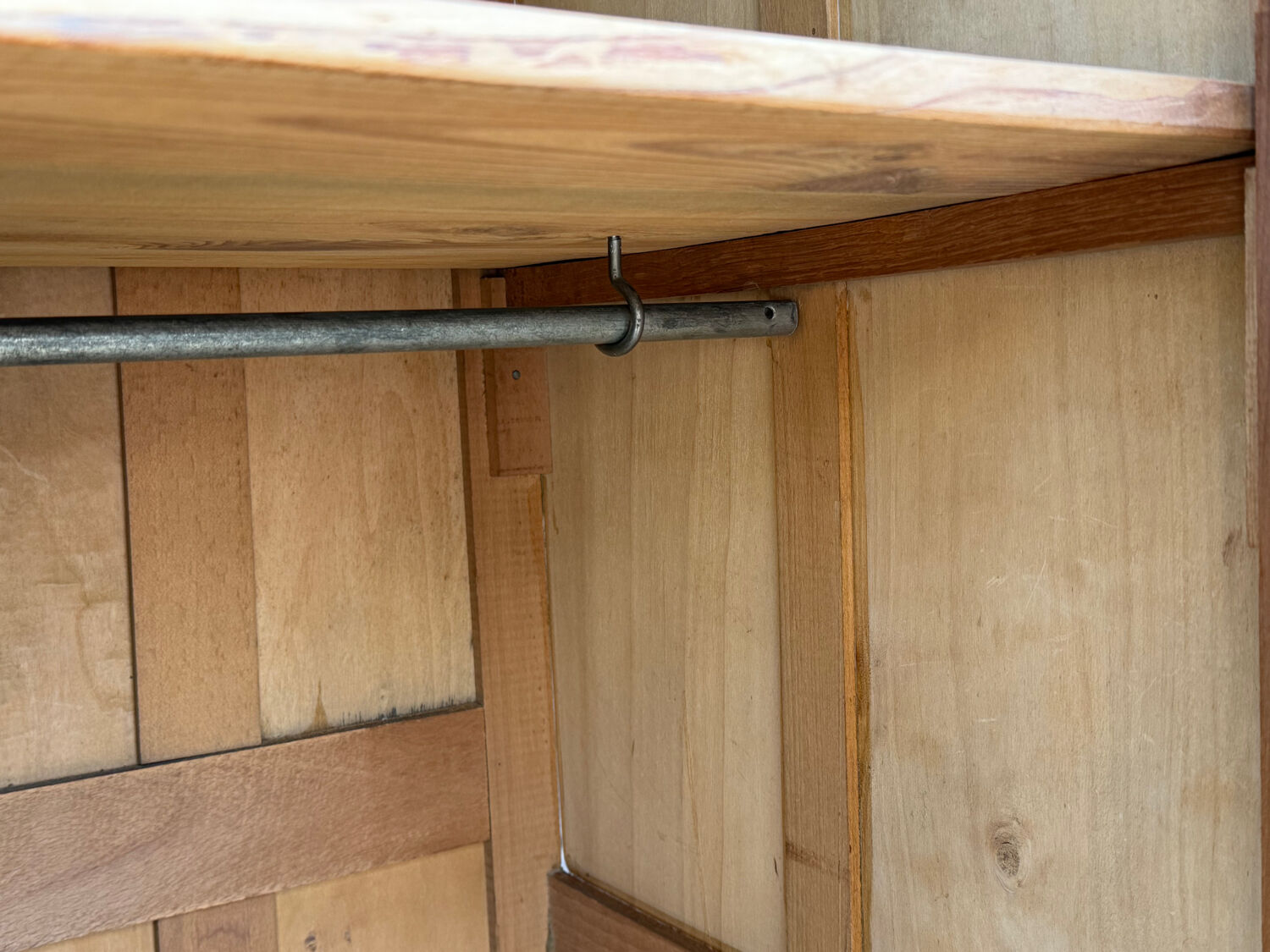 Parisian Art Deco wardrobe, raw wood.