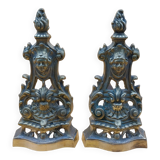 Pair of bronze andirons