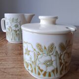 Pot à lait et confiturier Hornsea Fleur. 1970. England