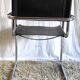 Design chair chrome metal and leather - 80s/90s