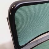 Set of 4 vintage Marcel Breuer Cesca B32 Bauhaus style chairs in black metal, black wood and v fabric