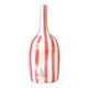 Vase artisanal bouteille rayé rose